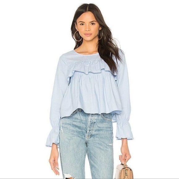 NWT Joie Adotte Blouse in Maritime‎ Chambray Size Small - Picture 1 of 12